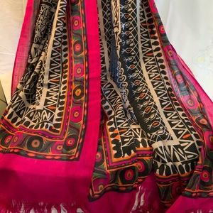Pink/black warm winter shawl/scarf. Soft material